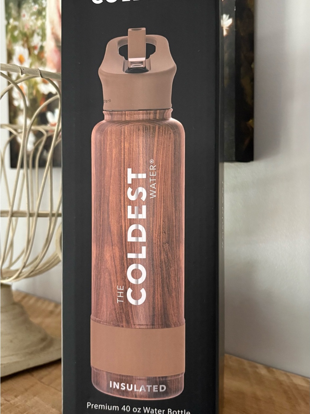The Coldest Water Executive Wood 40 oz Insulated Bottle - Brown - Picture 2 of 5